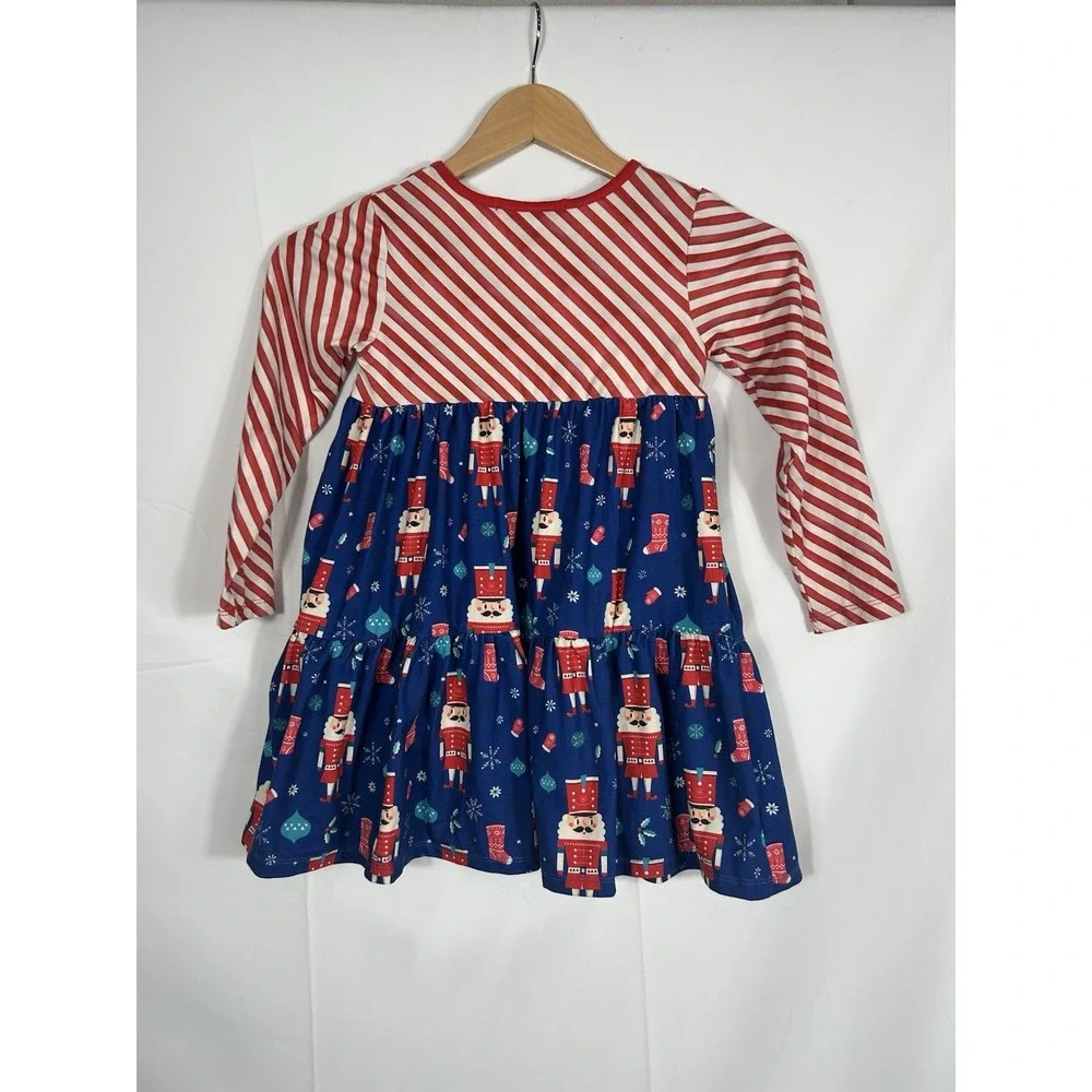 Millie Loves Lily Girls Smocked Nutcracker Tunic Dress Size 6 Christmas Holiday‎